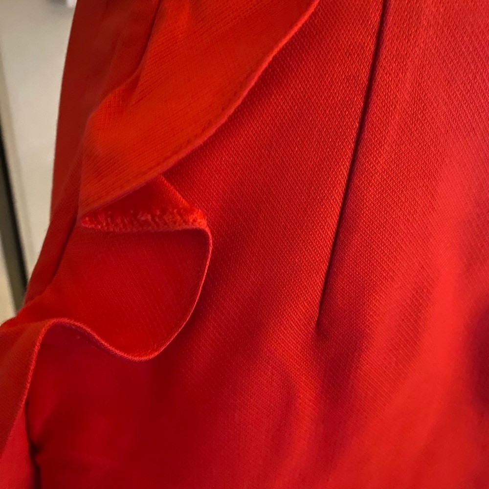 Sandro Red  Ruffle Embellished Mini Skirt - Picture 7 of 9